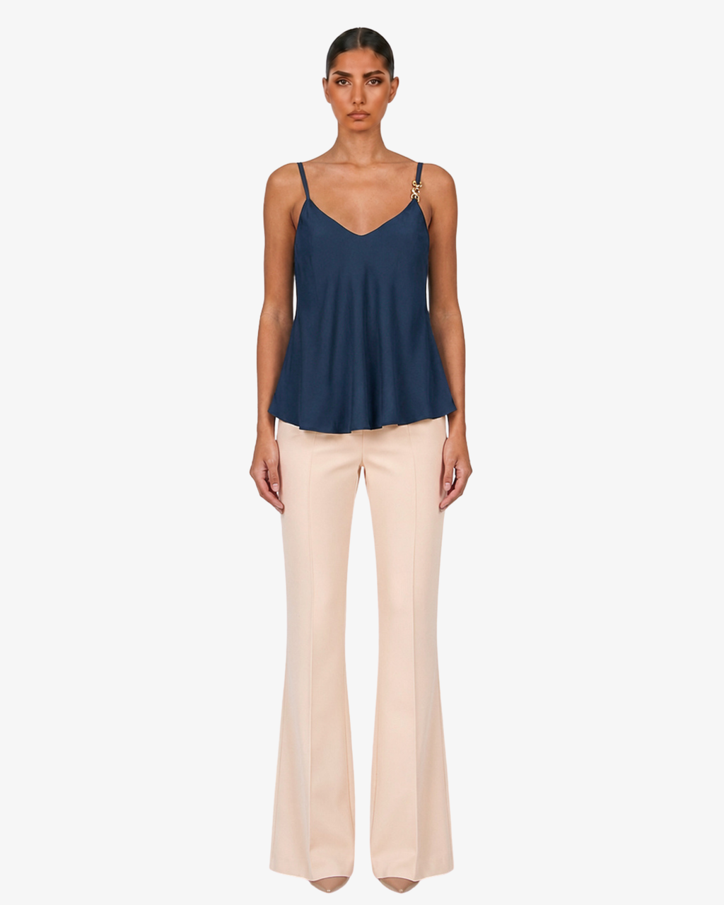 Top in georgette con spalline sottili