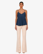 Top in georgette con spalline sottili