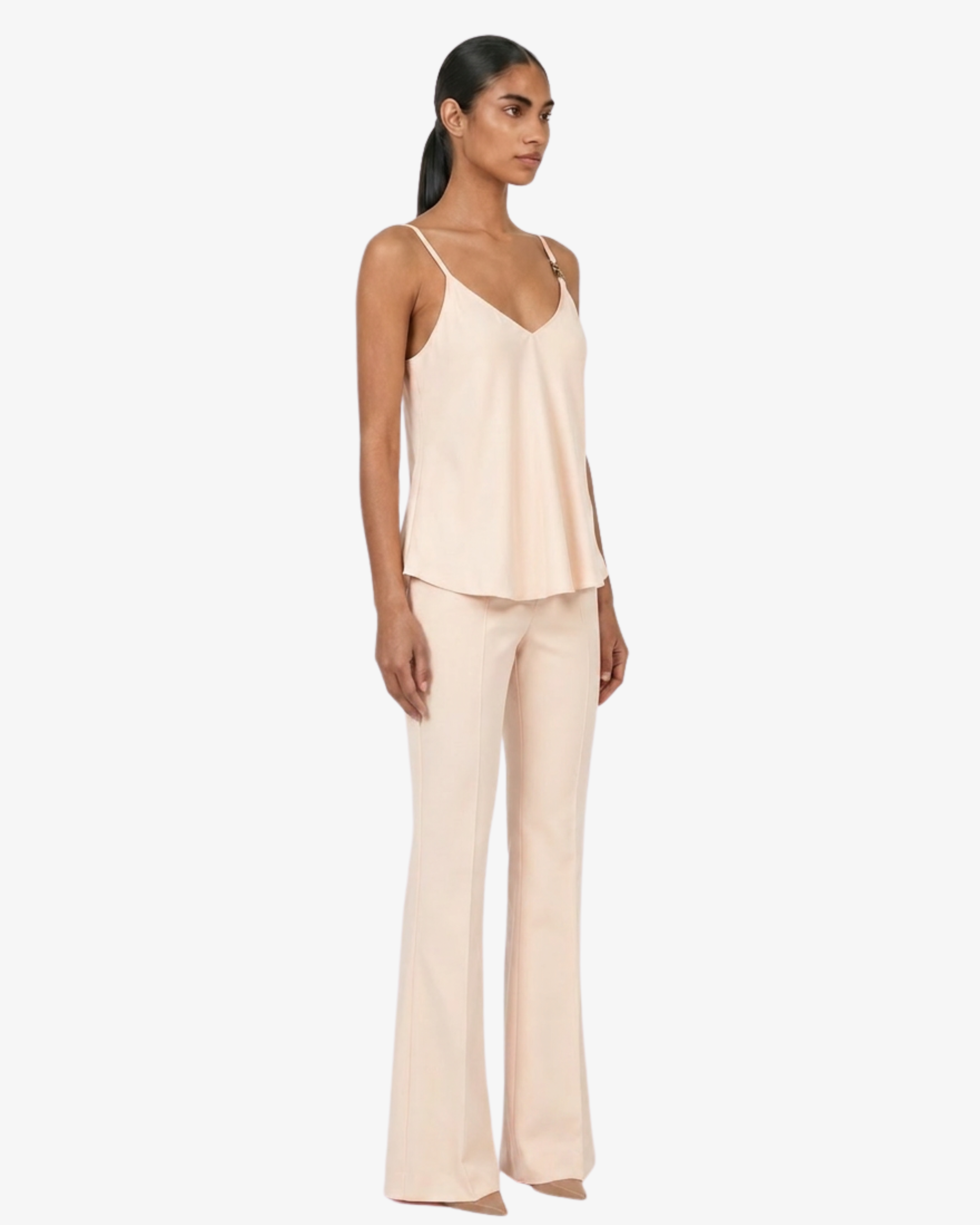 Top in georgette con spalline sottili