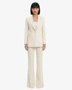 Tailleur in crêpe giacca monopetto e pantaloni flare