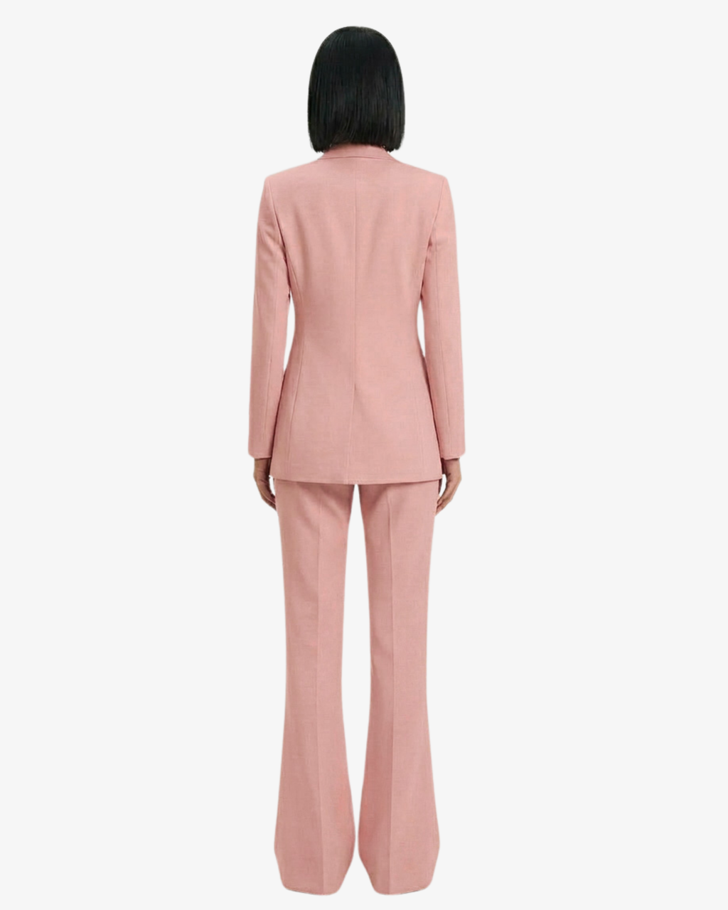 Tailleur in crêpe giacca monopetto e pantaloni flare