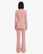 Tailleur in crêpe giacca monopetto e pantaloni flare