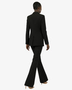 Tailleur in crêpe giacca monopetto e pantaloni flare