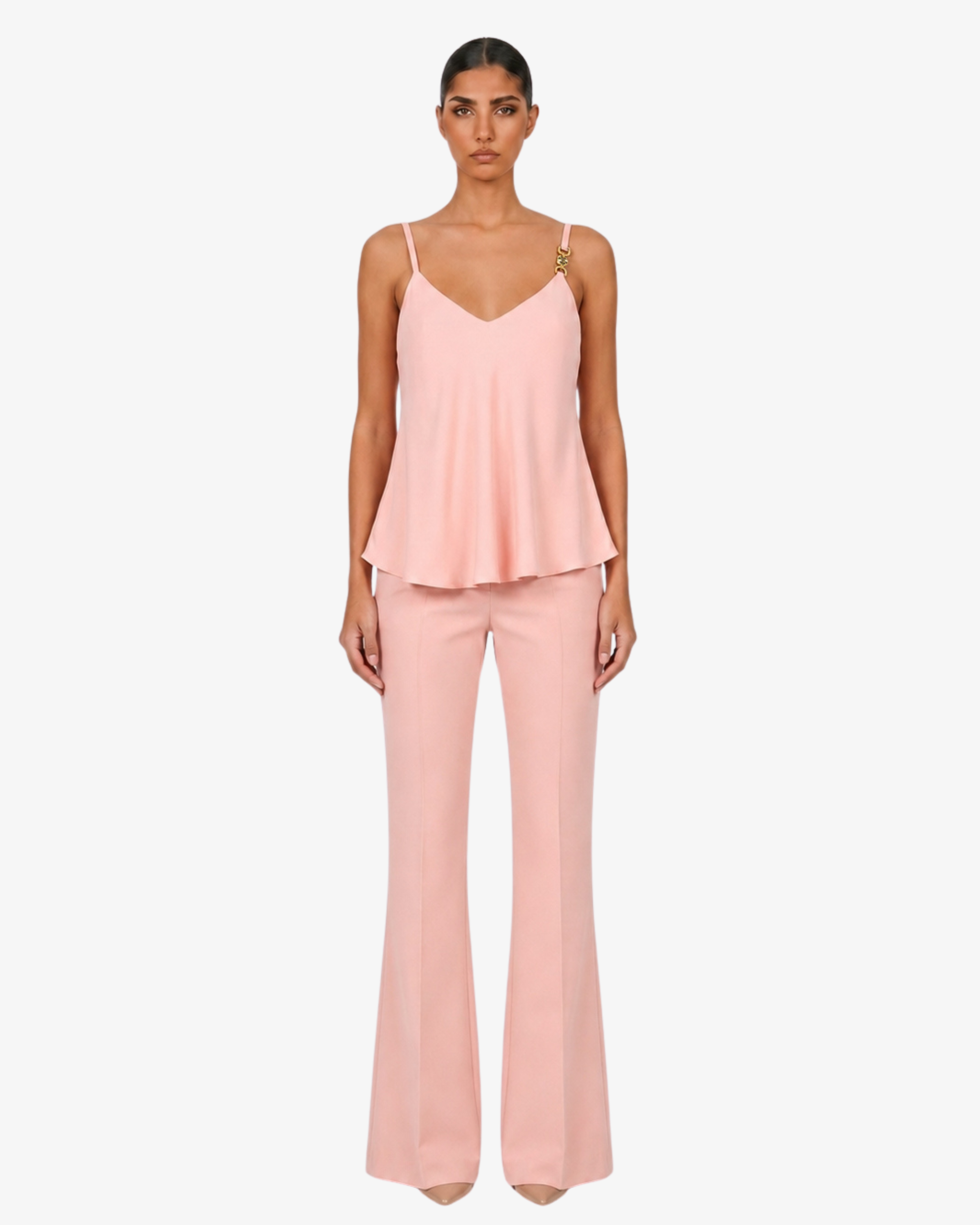 Top in georgette con spalline sottili