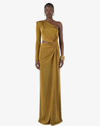Abito monospalla in jersey e cut out