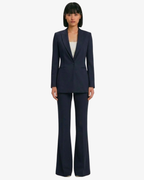 Tailleur in crêpe giacca monopetto e pantaloni flare