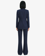 Tailleur in crêpe giacca monopetto e pantaloni flare