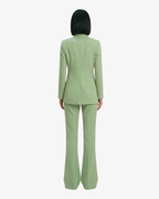 Tailleur in crêpe giacca monopetto e pantaloni flare