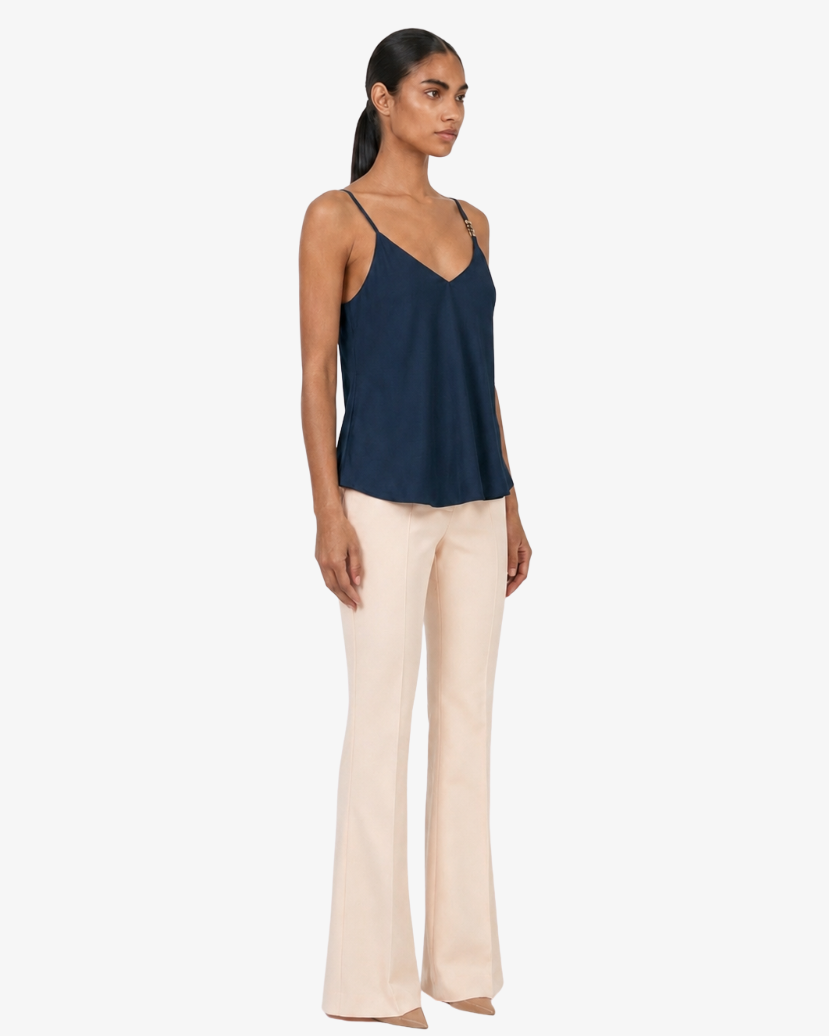 Top in georgette con spalline sottili