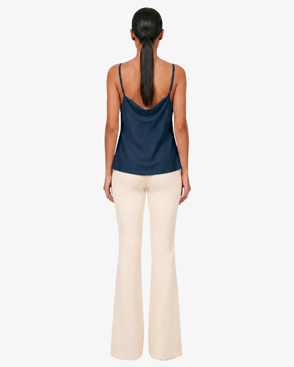 Top in georgette con spalline sottili
