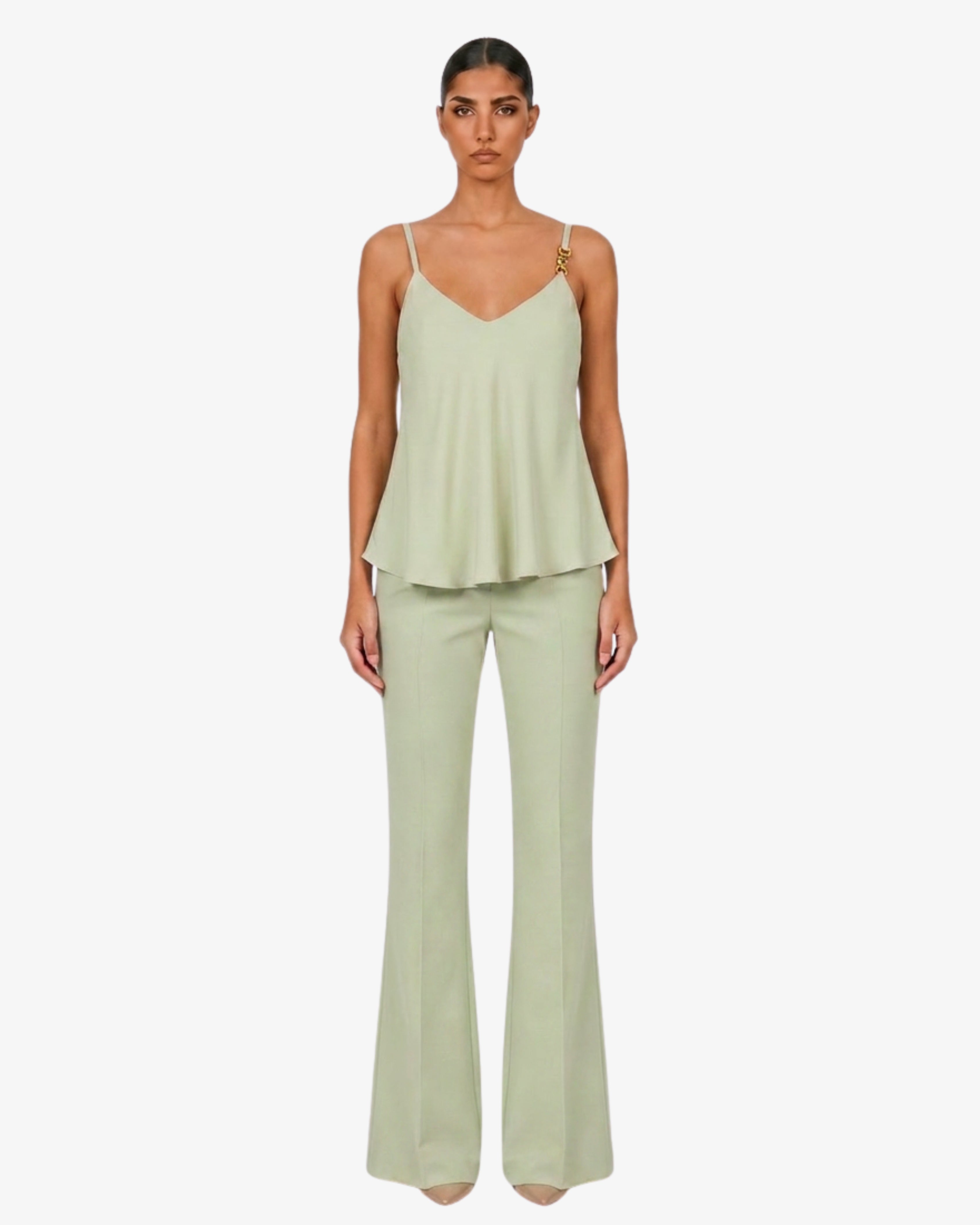 Top in georgette con spalline sottili