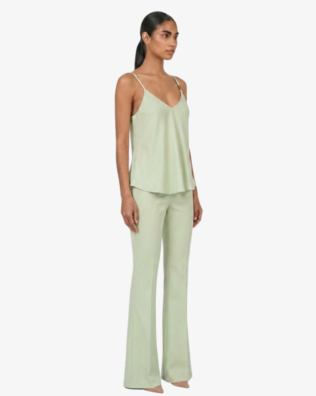 Top in georgette con spalline sottili