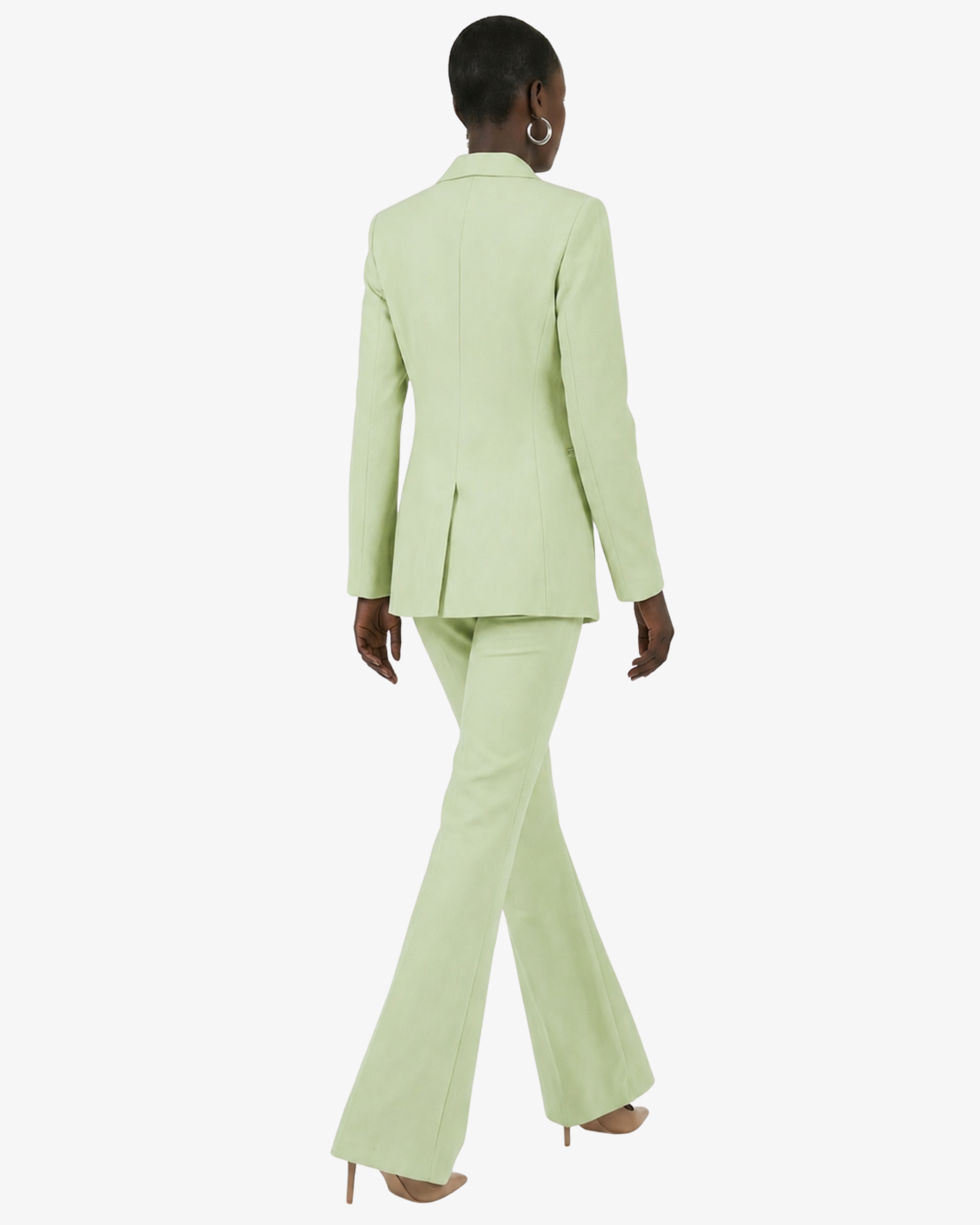 Tailleur in crêpe giacca monopetto e pantaloni flare