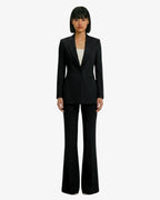Tailleur in crêpe giacca monopetto e pantaloni flare