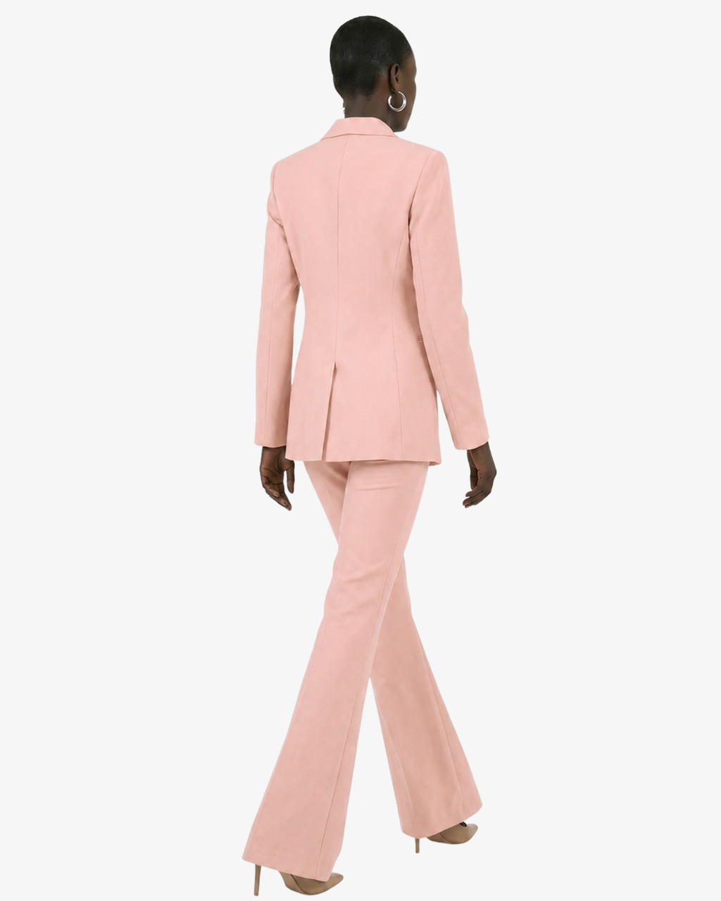 Tailleur in crêpe giacca monopetto e pantaloni flare