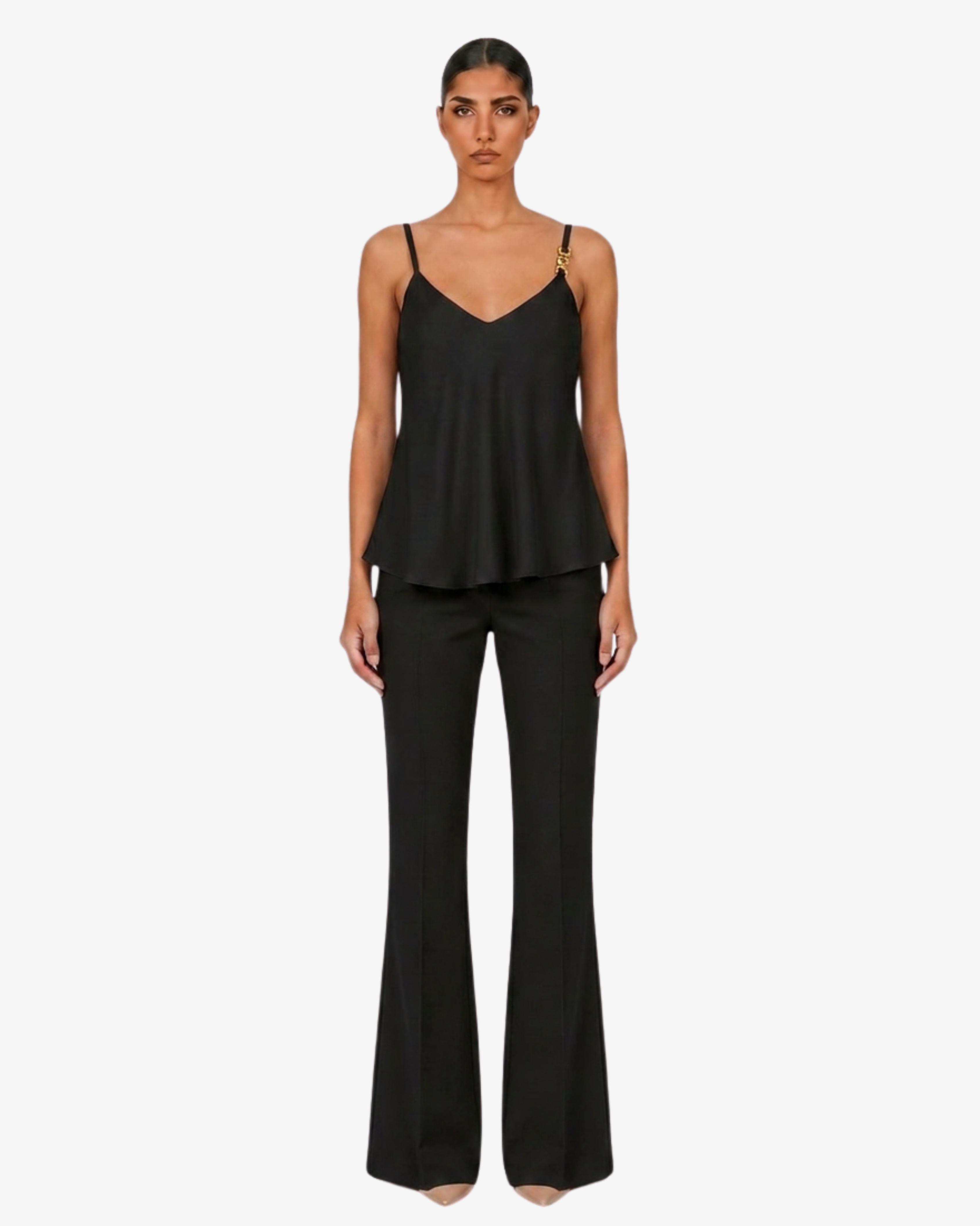Top in georgette con spalline sottili