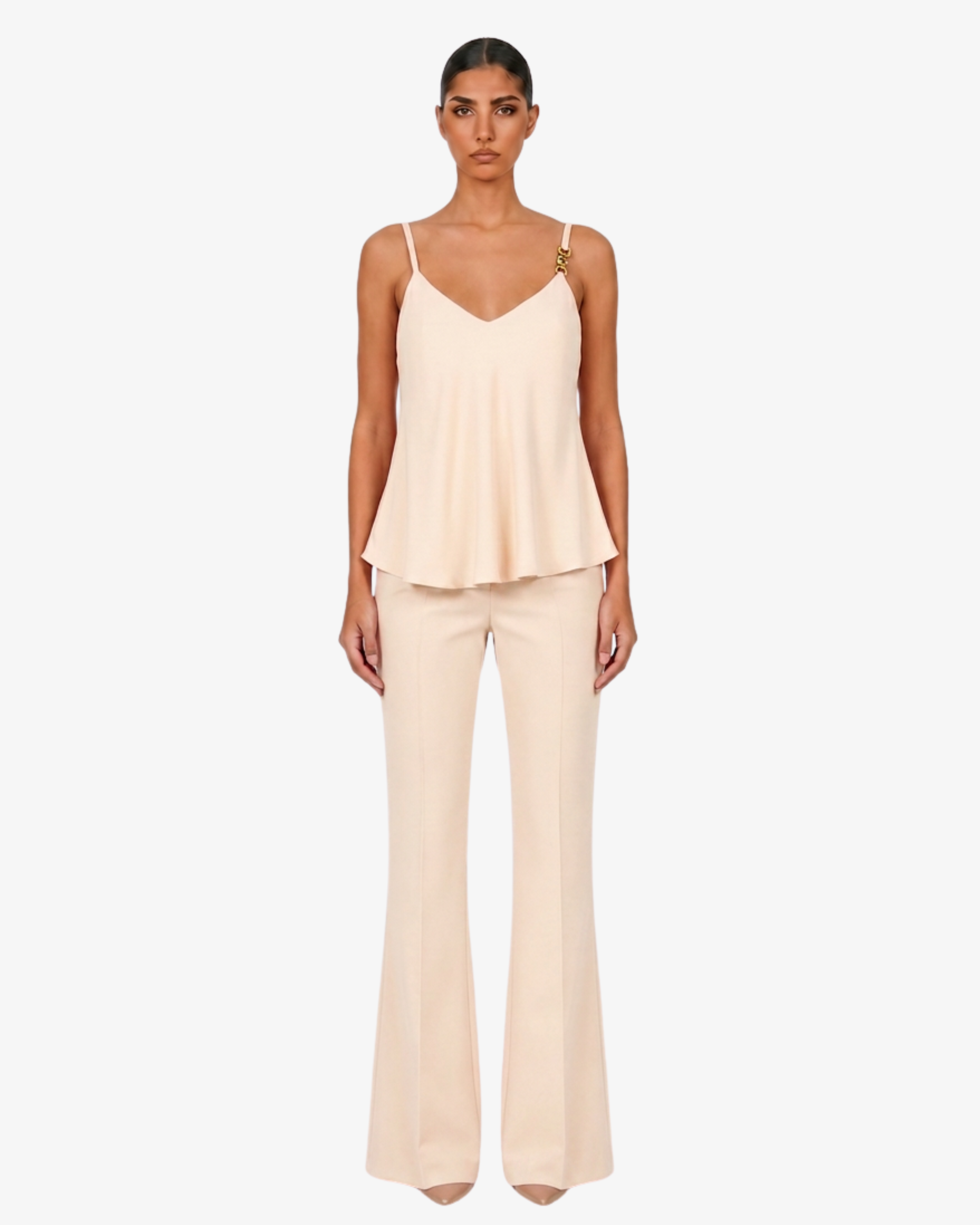 Top in georgette con spalline sottili