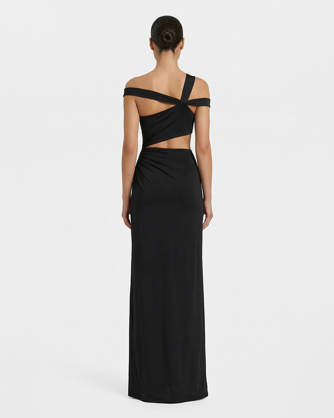 Abito lungo in jersey con cut out