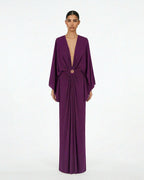 Abito lungo con manica kimono e scollo profondo