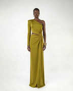 Abito monospalla in jersey e cut out