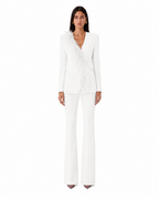 Tailleur con dettaglio in piume