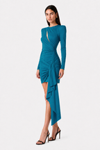 Mini abito con cut-out e drappeggi