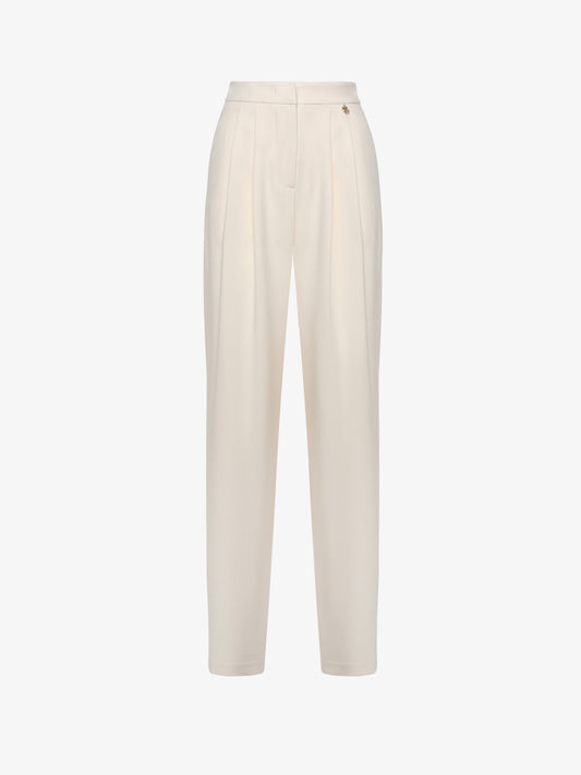 Pantaloni a gamba larga con pinces in tessuto tecnico