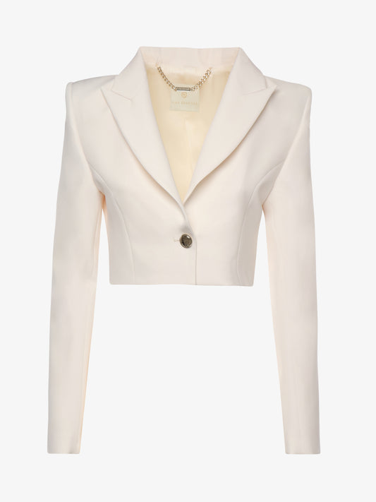 Giacca corta in tessuto tecnico con bottone metallici