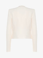 Short jacket in technical edge fabric with jewel applications