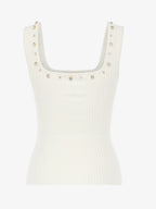 Knitted top with jewel applications