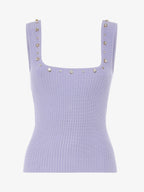 Top in maglia con applicazioni gioiello