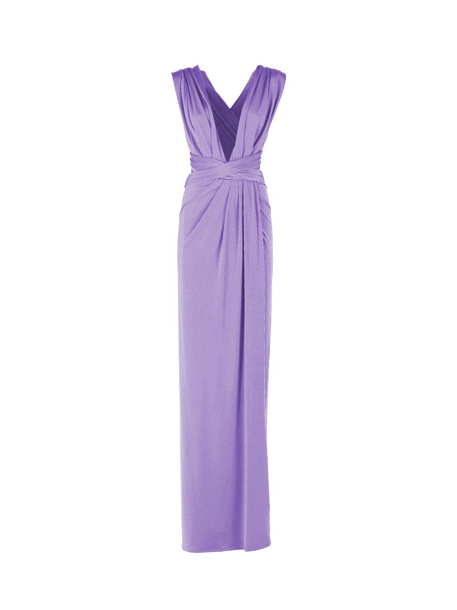 Abito lungo in jersey con scollo americano