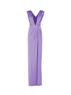 Abito lungo in jersey con scollo americano