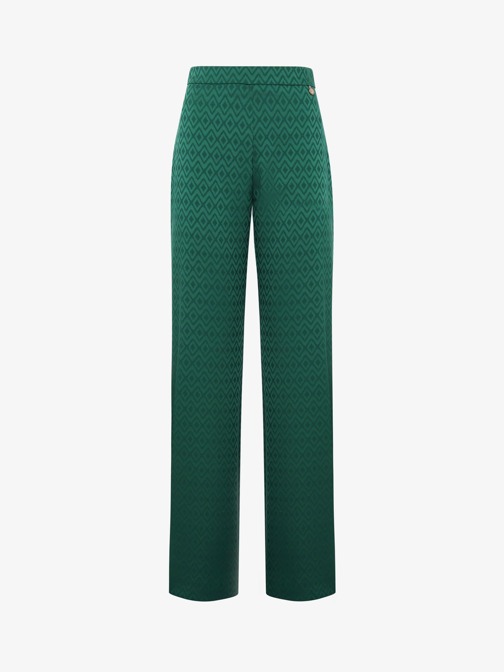 Straight leg trousers in jacquard fabric