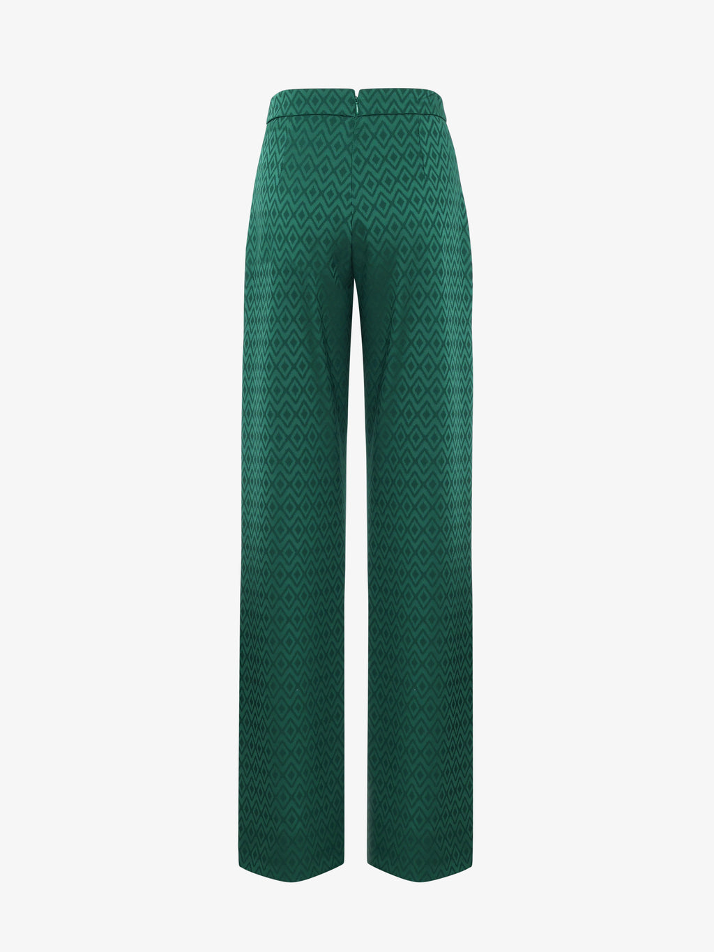 Straight leg trousers in jacquard fabric