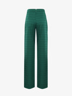 Straight leg trousers in jacquard fabric