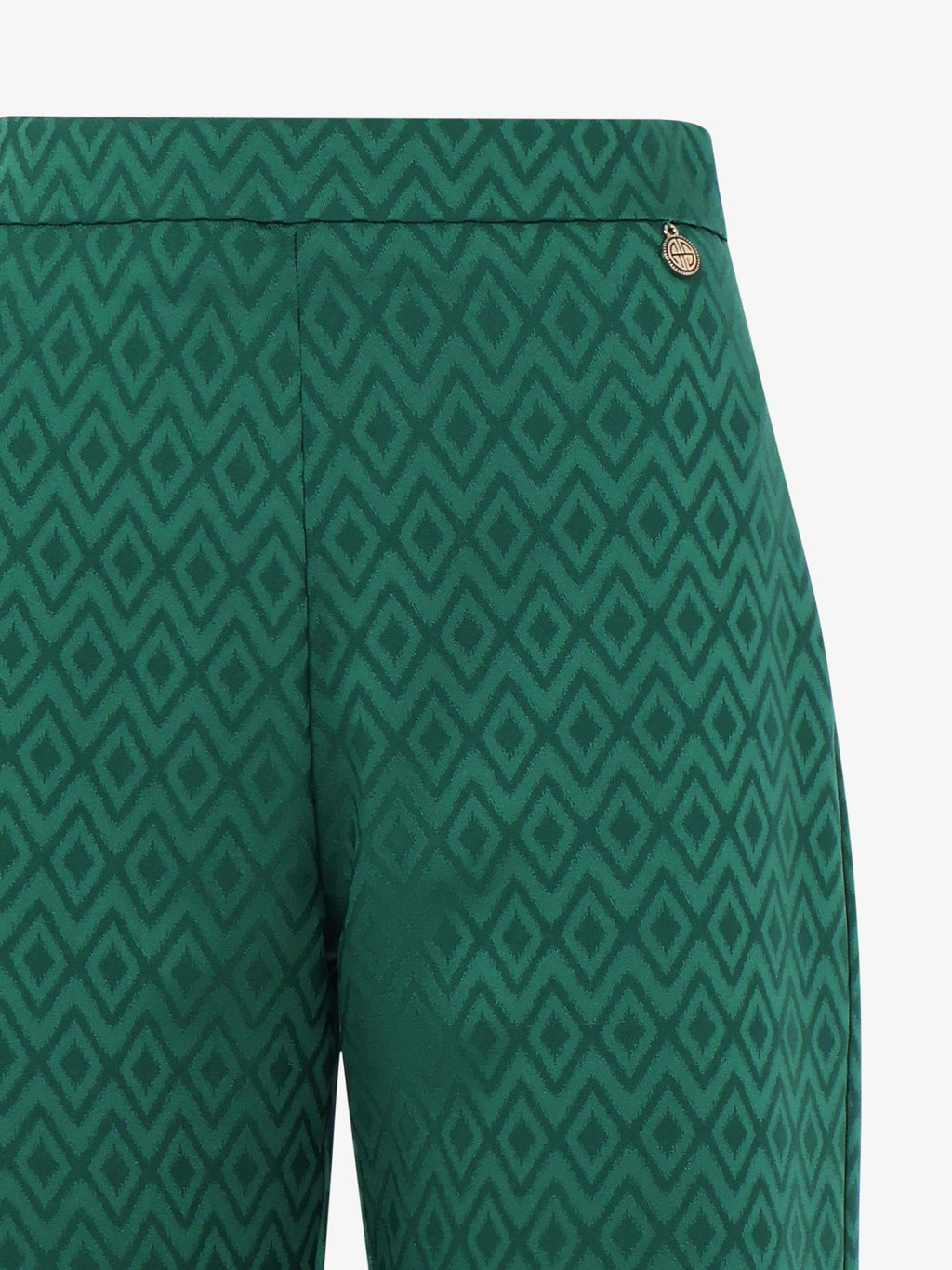 Straight leg trousers in jacquard fabric