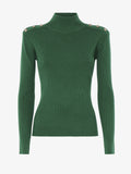 High neck sweater with metal buttons