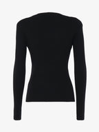 Crewneck sweater with metal buttons