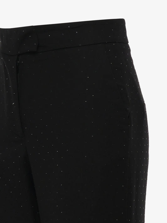 Pantalone gamba dritta manolana con applicazione strass