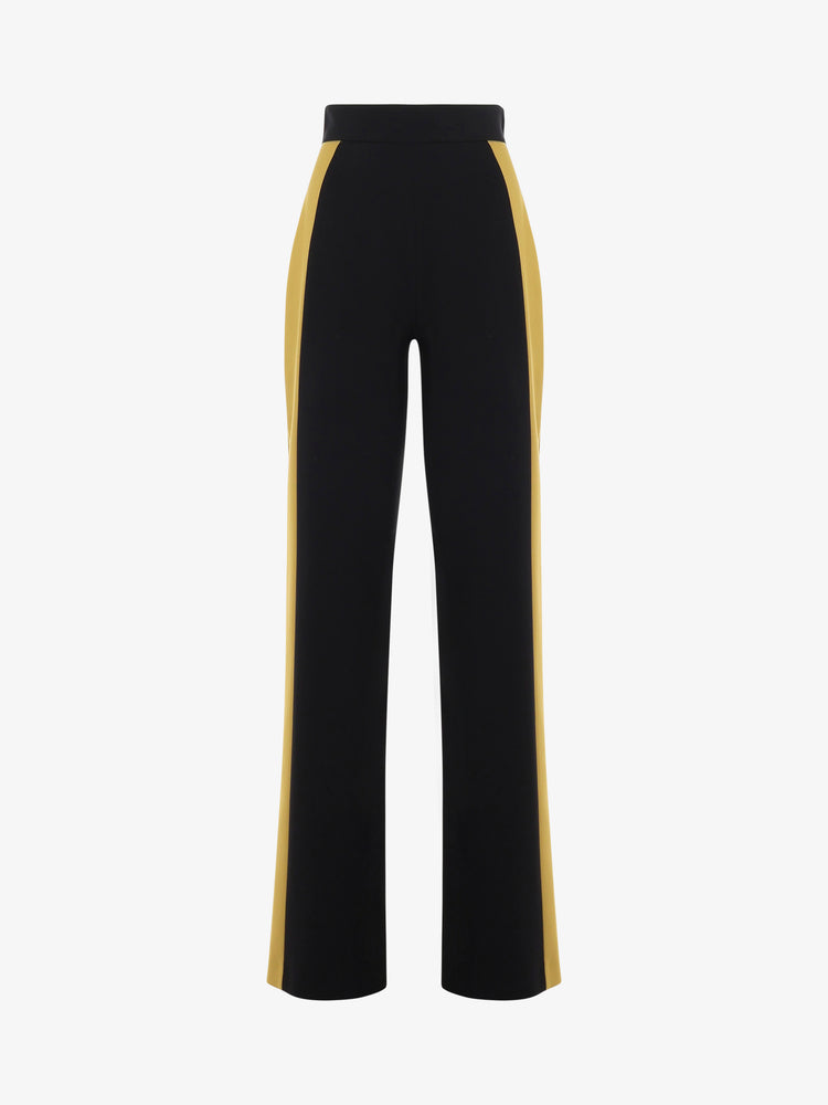 Straight leg trousers in double colour in technical fabric