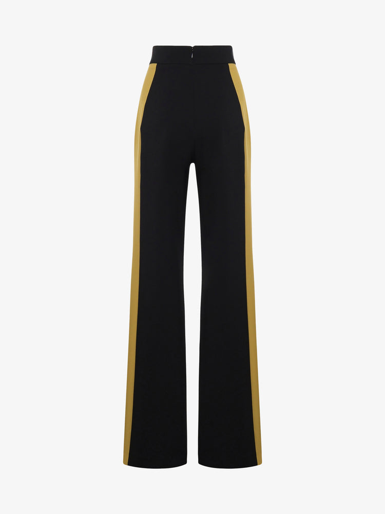 Straight leg trousers in double colour in technical fabric