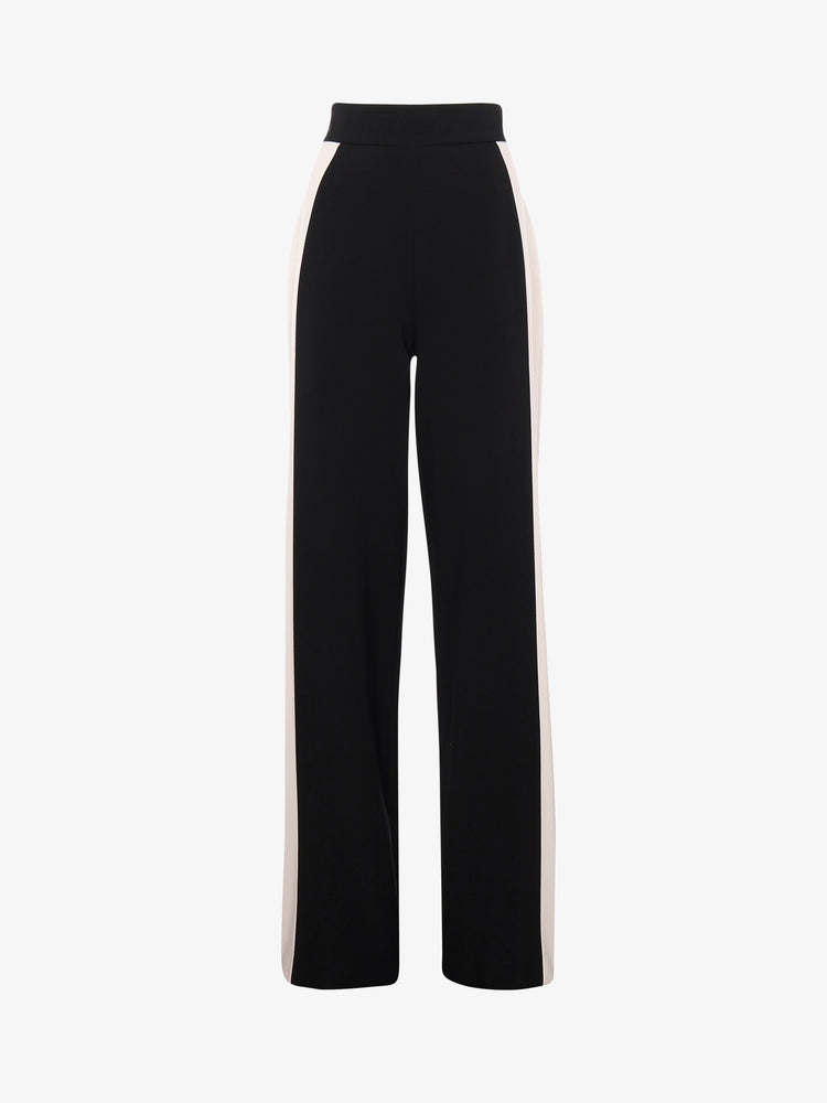 Straight leg trousers in double colour in technical fabric