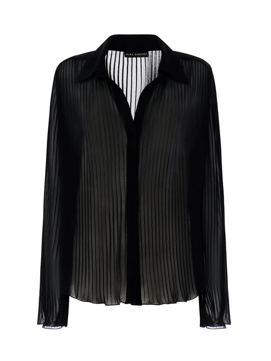 Pleated Chiffon Shirt