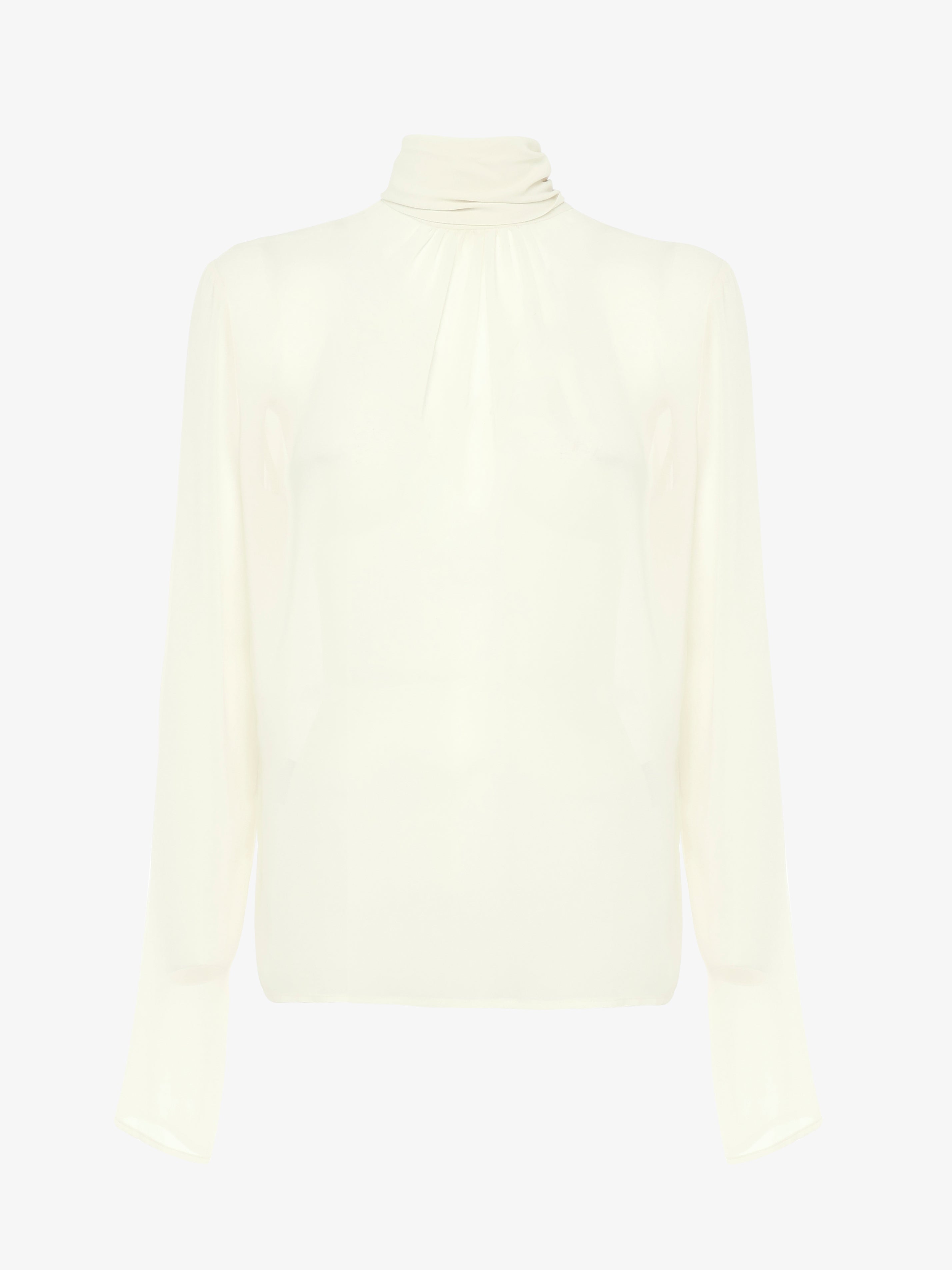 Blusa in georgette collo alto regolabile