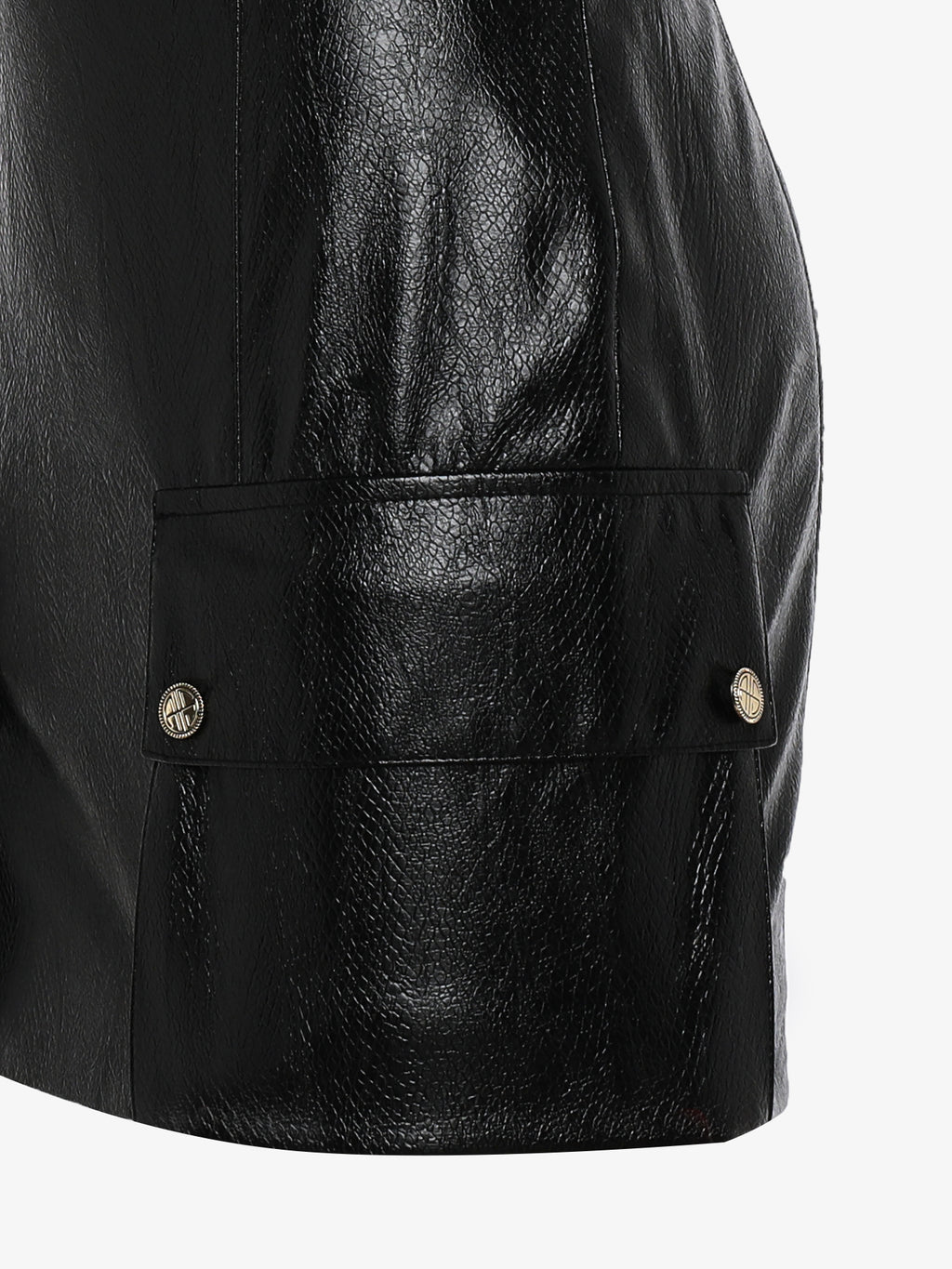 Mini skirt cargo in eco leather coconut