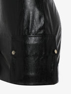 Mini skirt cargo in eco leather coconut