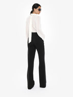 Straight leg trousers in technical fabric