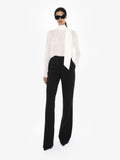 Straight leg trousers in technical fabric