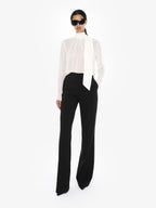 Straight leg trousers in technical fabric